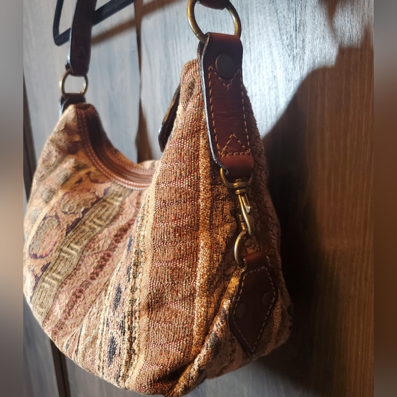 Fossil handbag vintage textured Bohemian fossil purse - Picture 2 of 11